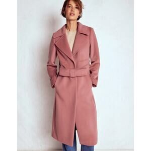 Boden Bow Front Wool Blend Coat Jacket Size US 10 Dusty Rose Pink Elegant U0366